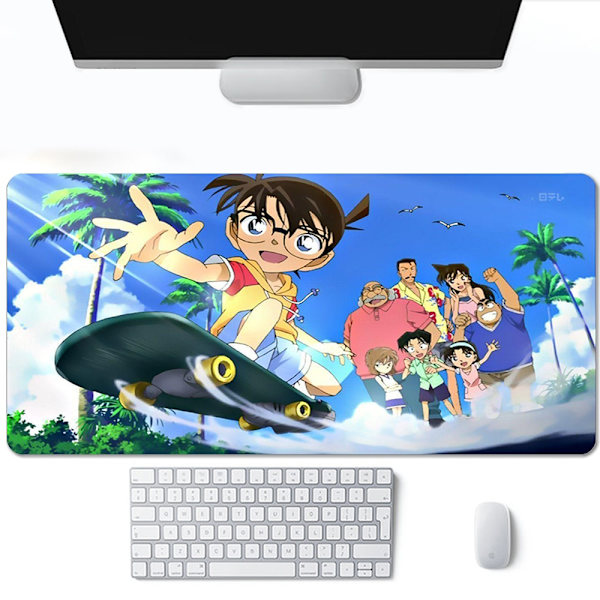 Anime Detektiv Conan Spelmatta Tillbehör Gamer Full Gummi Musmatta Matta 2mm Tjock Tangentbord Skrivbordsunderlägg A4 180x220x2mm