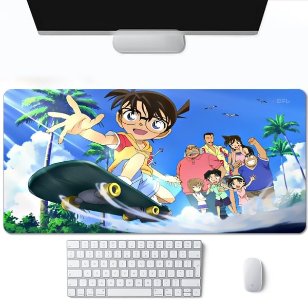 Anime Detektiv Conan Spillemåtte Tilbehør Gamer Fuld Gummi Musemåtte Tæppe 2mm Tyk Tastatur Skrivebordsunderlag A4 180x220x2mm