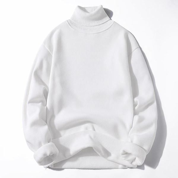 Talvi miesten fleece poolokauluspusero miehet 2022 uusi rento neule paksu poolopaita miesten merkki syksy kashmir O-kaula miesten topit Red turtleneck XL (63-72KKG)