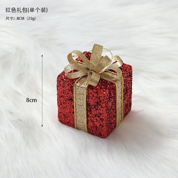 Champagne Julgransdekorationer Bollar Julgranskulor Julfest Hängande Kulor Ornament Juldekorationer för Hemmet Nyårsgåva Red 8cm