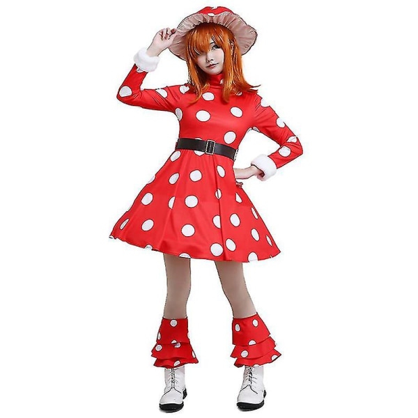 3xl Anime My Hero Academia Kinoko Komori Cosplay Kostume Rød Svampekjoledragt med hat Halloween jul til voksen S