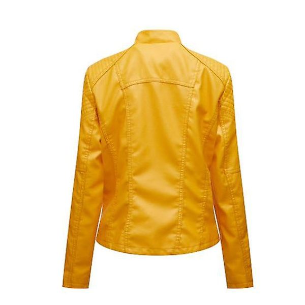Skinnjacka för damer, avslappnad modell med dragkedja, finns i 12 färger yellow XL
