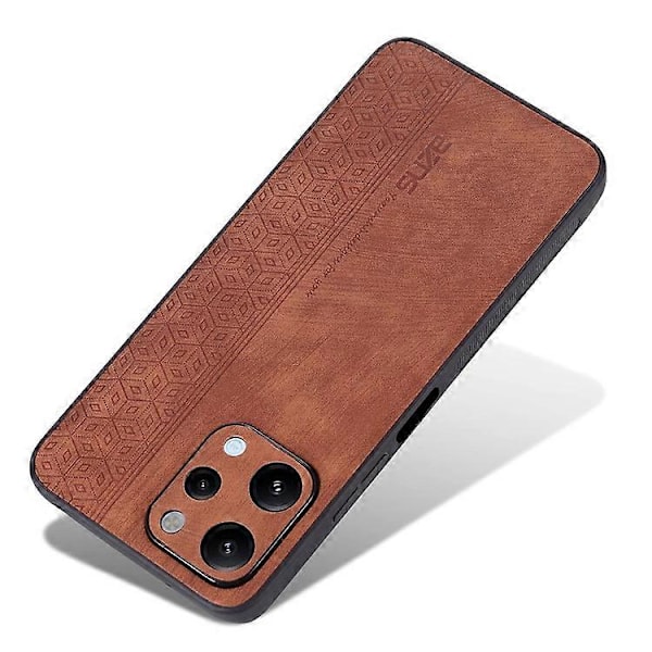 AZNS Kompatibel med Xiaomi Redmi 12 4G Beskyttende Telefondeksel Imprintet PU-Lær Belagt TPU-deksel Brown