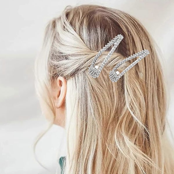 2 kpl Hiusklipsi Metalliset Hiusklipsit Barrettes Hius Naiset Strassiklipsi Set Hopea Strassi Hiusneulat