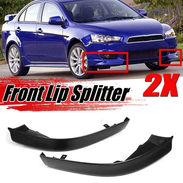 2 stk. Bil Front Kofanger Splitter Læbe Spoiler Body Kit Diffuser Beskytter Sort til 2008-2015