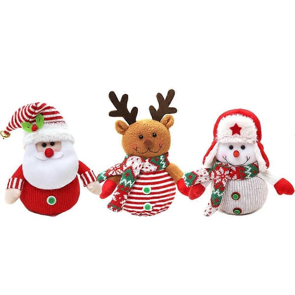 Set med 3 Julklappspåsar Stickad Snögubbe Presentpåse Äpple Presentpåse för Jul, Helg, Hem, Fest, Barnpresent, Julgodispåsar