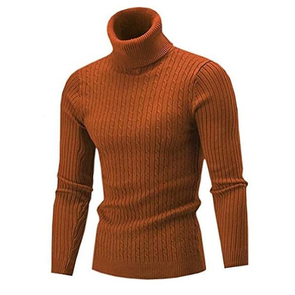 Vinter Varm Rullekrave Sweater Casual Herre Rullekrave Varm Strikket Sweater Hold Varmen Herre Jumper Strikket Uld Sweater Beige XL (70-80KG)