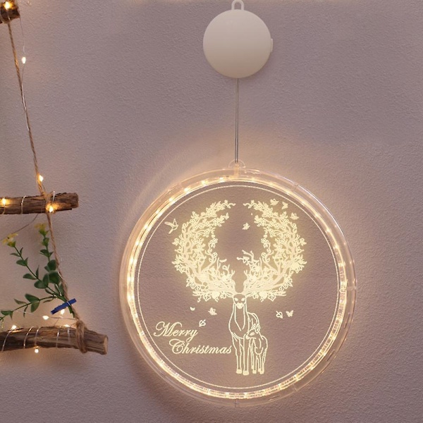 Juledekorasjonslys med LED, Julelys til rom, Vindushagedekorasjon Modelllys 22cm (elg)