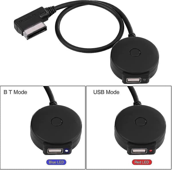Bil Ami Mdi Bluetooth Audio Aux Hun USB Adapter Kabel Til A4 A6 Q5 Q7 Efter 2009 (1 stk. sort) TY