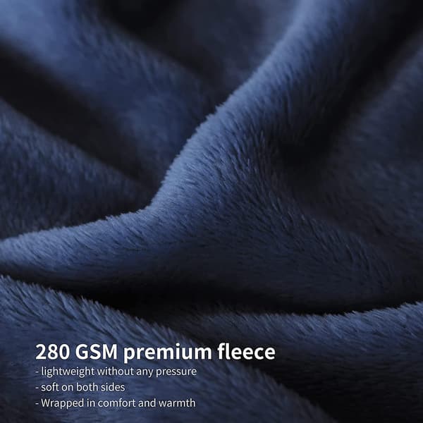 Fleece Sofateppe 130x150 - Vinter Sofateppe, Marineblå Flanell Sofateppe 1 Person Mykt og Varmt