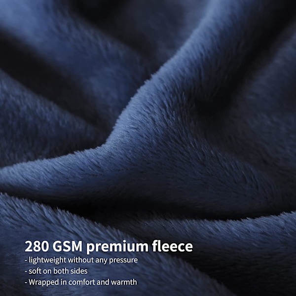 Fleece-sohvapeitto 130x150 - Talvinen sohvanpeitto, laivastonsininen flanellinen sohvanpeitto 1 hengelle, pehmeä ja lämmin
