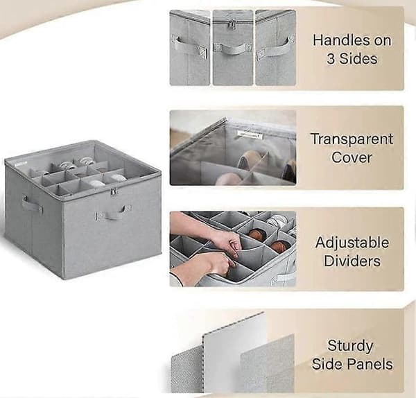 Emboadlie Stoff Skoholder Oppbevaringsboks, Sammenleggbar Skoholder White