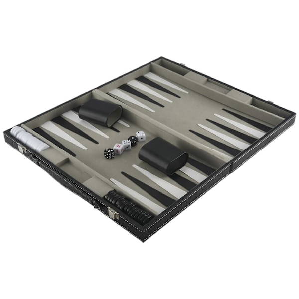 Backgammon Sæt - Klassisk 37,5 cm Backgammon Sæt til Voksne Brætspil til Antik Backgammon Sæt