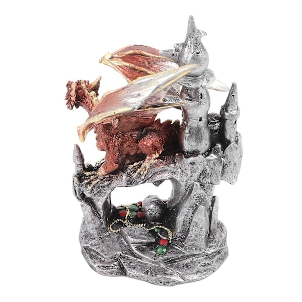 Drage Statue Skulptur UV Beskyttelse Coating Resin Drage Figurer Dekorasjon for Halloween Prop Slott Drage B, Farget