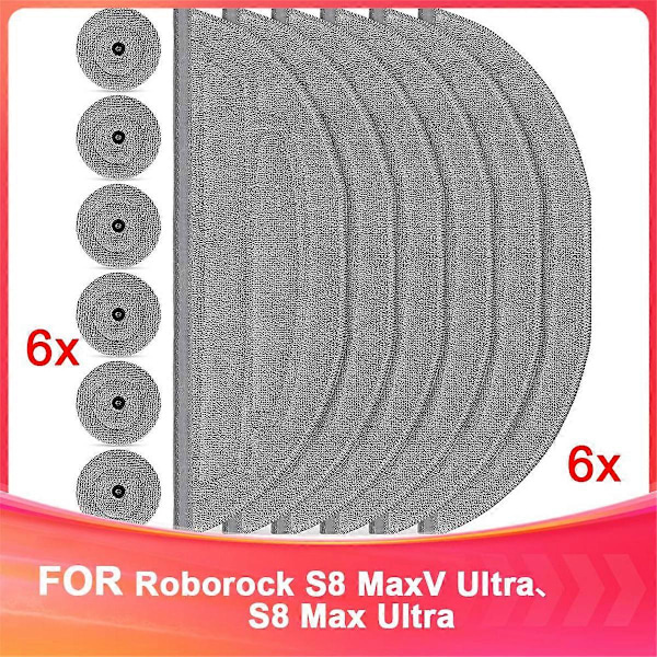 Mopper for Roborock S8 MaxV Ultra Robotstøvsuger, Mopper og Sideviskere, Sølvion Mikrofiber V