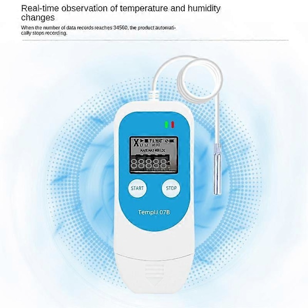 TempU 07B Temperatur-/fugtighedsrecorder Digital USB-datalogger Termometer Hygrometer til Køleskab