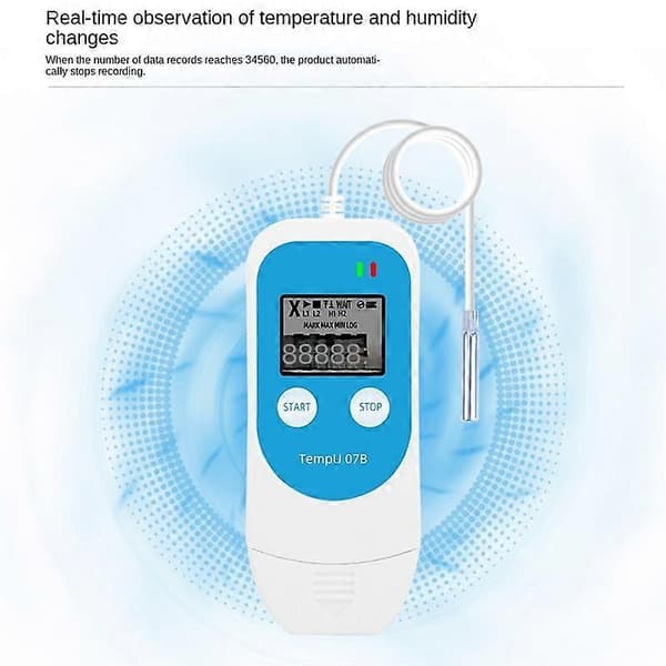 TempU 07B Temperatur-/Luftfuktighetslogger Digital USB Datalogger Termometer Hygrometer för Kylning
