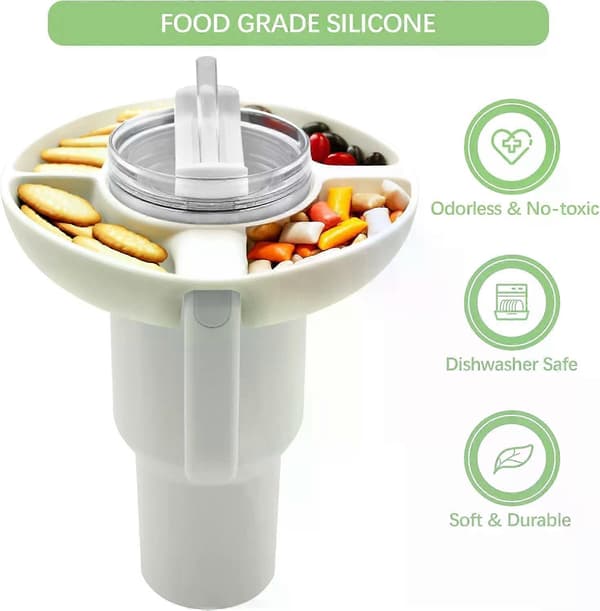 Silikon snackbrett 40 Oz Tumbler med håndtak WHITE