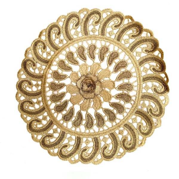 Ny Broderad Bordsduk Bordstablett Jul Rund Bordstablett Koppunderlägg Kaffemugg Bröllop Te Coaster Servett Duk Kök EP06 Random delivery 26-28cm