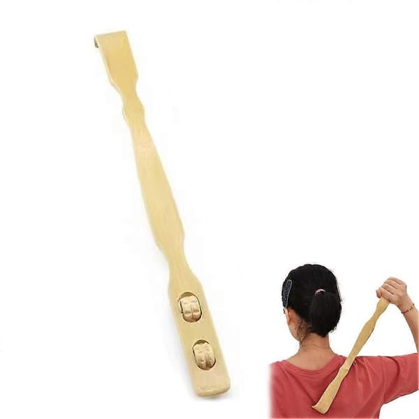 Bamboo Back Scratcher - Orchid Carving Long Handle Back Scratcher roller