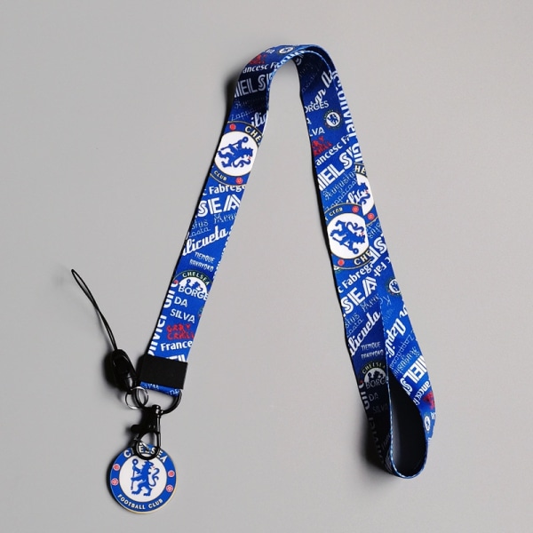 Fotballstjernelag mobiltelefon lanyard anti-tapt nøkkelring arbeidskort avtakbar ledning fan gave 3