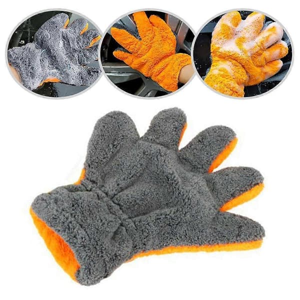 1* Biltvättshandskar Detaljerad Mikrofiberutrustning Tillbehör U0R8 Orange U7A1