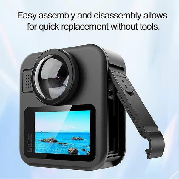 GoPro Max2 -akun sivusuojus, pölytiivis suojakansi