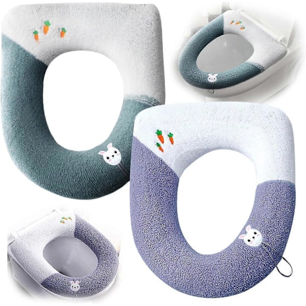 Toalettsitsöverdrag, 2-pack Universella Vattentäta Toalettsitsöverdrag med Hängögla - Mjuka och Varma