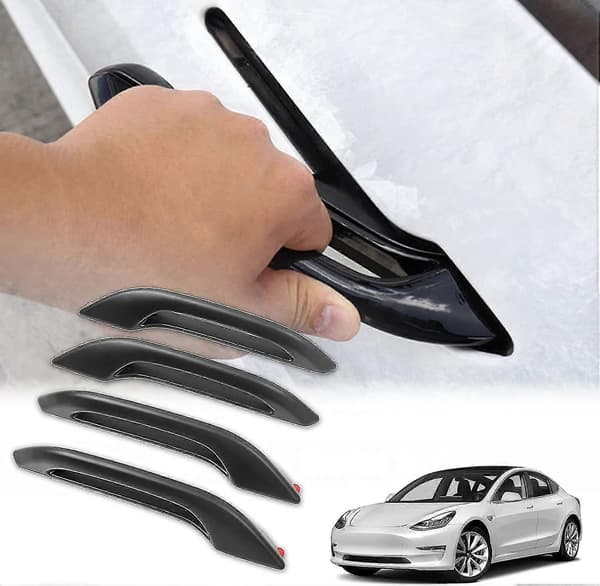 Set med 4 dörrhandtag för Tesla Model 3 / Model Y dörrhandtag - Dörrtillbehör - Matt Svart