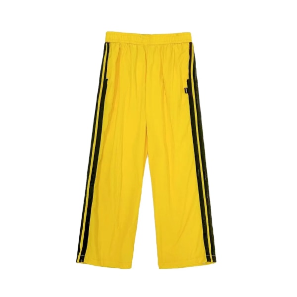 Deeptown Y2K Streetwear Gula träningsbyxor Dam Harajuku Hippie Träningsbyxor med vida ben Oversize Quick Dry Randiga joggingbyxor Yellow XL