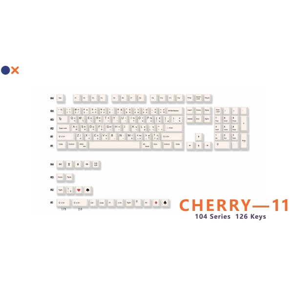 Universal PBT Keycaps Cherry Type DYE-SUB DIY Gaming Mekanisk Tastatur Keycaps CR-11