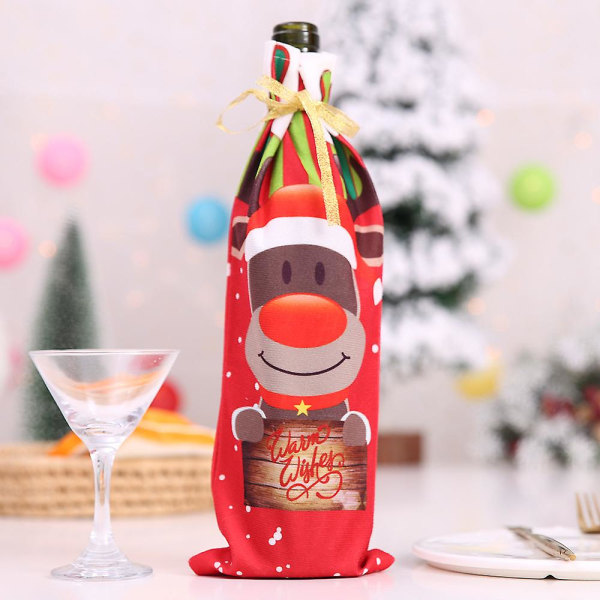 1 stk Kreativ Julevinflaske Sett Deksel Ornament Juledekorasjon For Hjem Jul Navidad Deco Noel Nyttårsgave 2022 Elk3 Style13