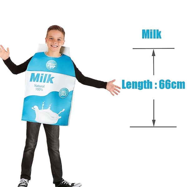 Børnekostumer Børn Mad Sjovt Kostume Til Purim Karneval Drenge Hotdog Cosplay Pizza Mælk Og Småkager Kostume Halloween Ferie Cos Milk