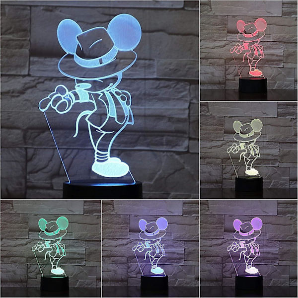 Usb 3D Led Yövalo Lapsille Lasten Lahja Vauvan Yölamppu Tanssiva Michael Jackson Makuuhuoneen Pöytälamppu, Kaukosäädin