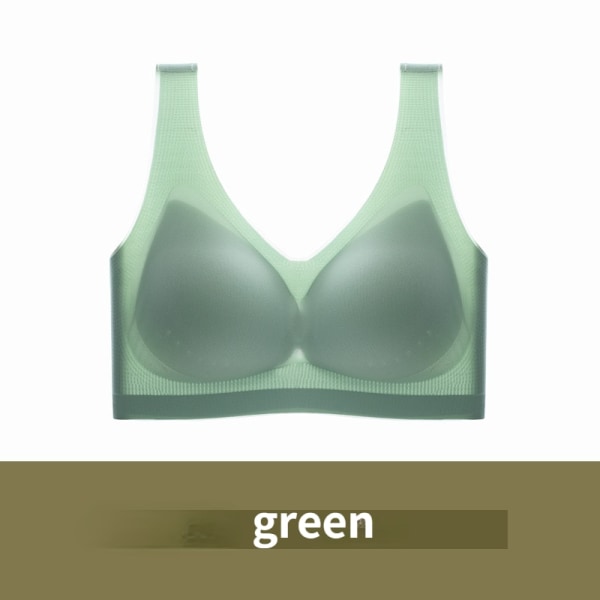 Kvinners ultratynne stor størrelse is silke undertøy sømløs vakker bak BH green XXXL
