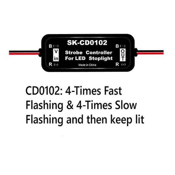 Strobe Controller Bremselys Blinkmodul til Bil LED Bremselys Stoplys Lampe 12V-16V LED Flash Tai
