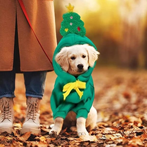 3stk hættetrøjer til kæledyr til jul | Jul Pet Hættetrøje Pet Hund Kat Efterår Vintertøj 4Pcs Green 10Pcs M