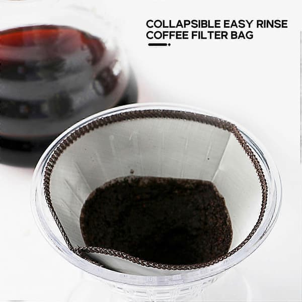 Återanvändbart Kaffe Filter Mesh Papperslöst Kaffe Filter Rostfritt Stål Kon Filter 3 till 4 Koppar Kaffe Dropp Filter