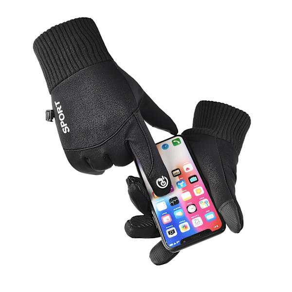 Vandtætte vinterhandsker til mænd, vindtætte sportsfiskeri touchscreen kørehandsker S-2xl Grey L