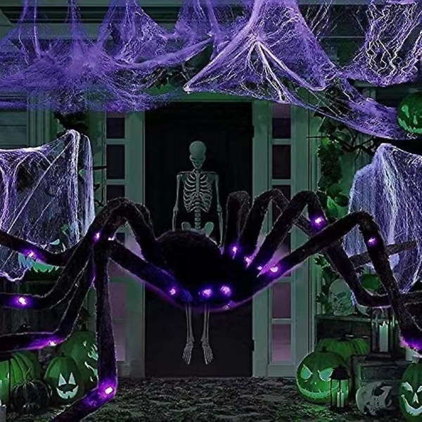 Uusi Halloween Valoisa Pehmo Big Spider Horror Tricky 125cm Simulation Spider Koristetarvikkeet