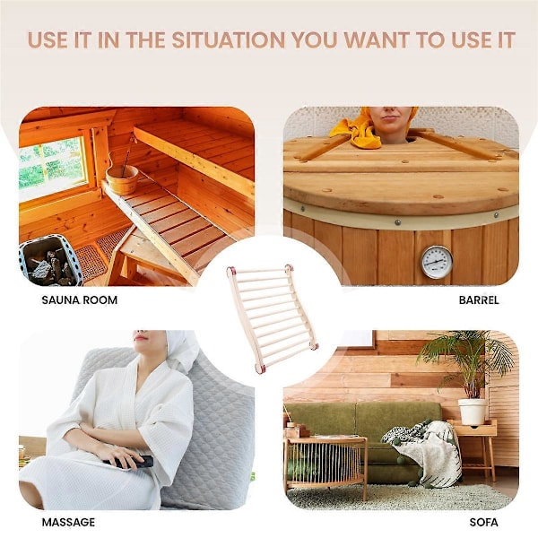 Sauna Ryglæn, Træ Sauna Ryglæn, Ergonomisk S-Formet Ryglæn