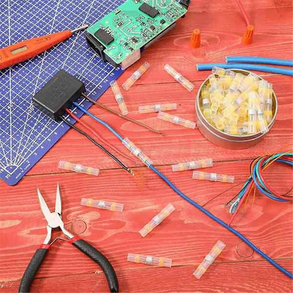 150 kpl 12-10 AWG Keltaisia Juotosliitosjohtimia Juotoskutiste Vedenpitävät Johtoliittimet E