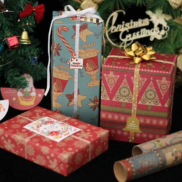 Julklappspapper, Tillverkat av Återvunnet Kraftpapper, 10-pack 70x50cm