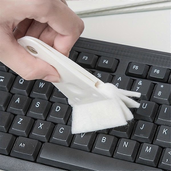 Multifunktionel rengøringsbørste til ventilator, tastatur og slots - rengøringsværktøj med blød plastikbørste