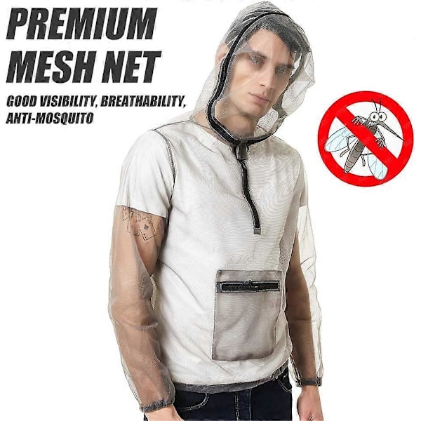 (L) Mygg- och biodlarkläder Ultralätt mesh insekts helkroppshuvtröja med jacka Skyddskläder för män och kvinnor