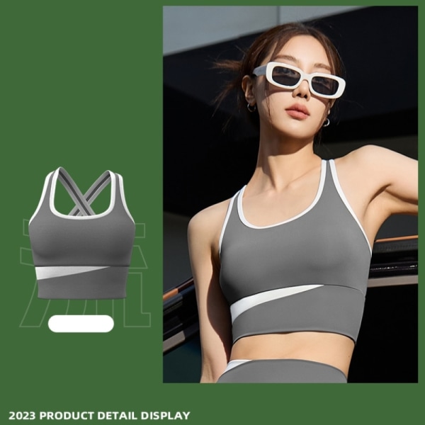 Fitness-setti Naisten Jooga Kaksiosainen Setti Naisten 1pc Bra- SeaRockGrey XL