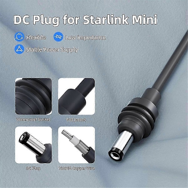 Uppstegsströmkabel för Starlink Mini - 12V/24V till 30V 3.5A Omvandlare