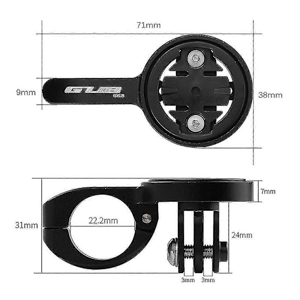 22,2 mm Cykel Tt Styre Datorfäste Med 4 Adaptrar För Garmin För Bryton För Cateye För Spor-FCY