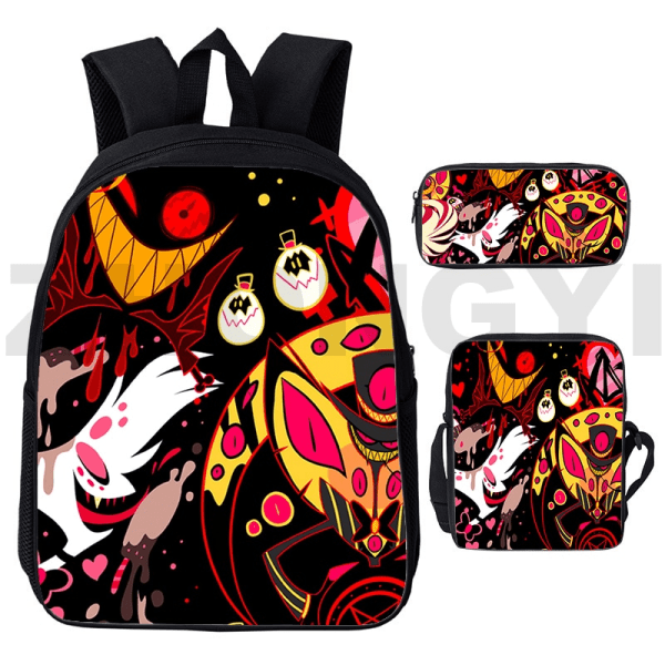 Tecknad Hazbin Ryggsäck Herr Sport Skolväska Set om 3 Hazbin3 3 Pcs Set 12 inch