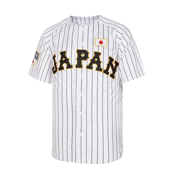 Japansk stribet rugbytrøje nr. 16 sort hip hop festtrøje broderet fodboldtrøje filmversion White 3XL